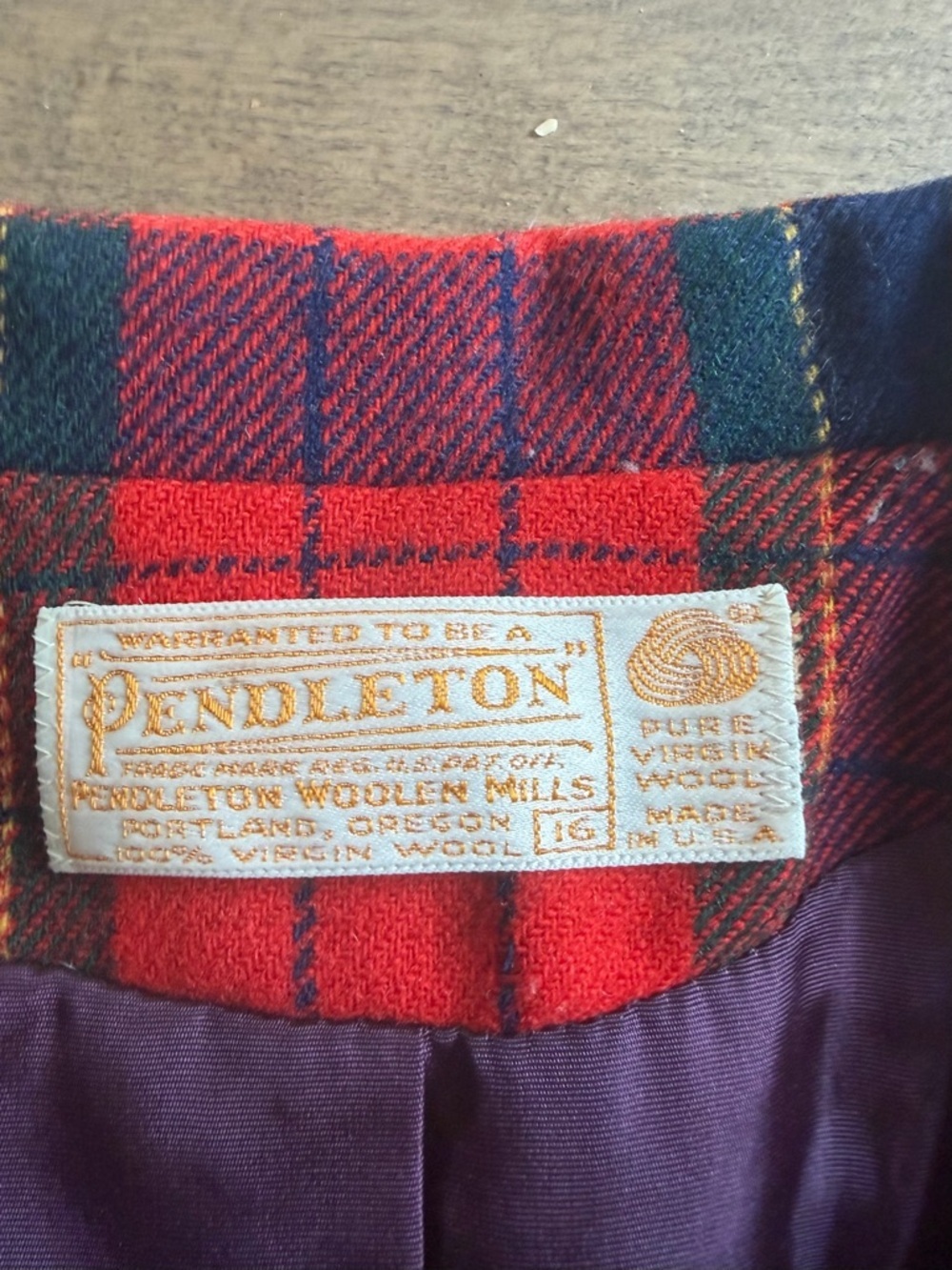 Pendleton Red & Navy Plaid Wool Sport Coat - Picture 2 of 9